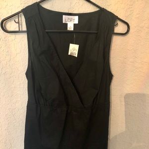 Black cotton/linen tank top